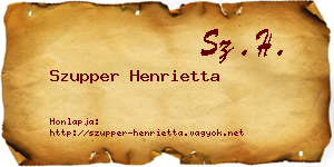 Szupper Henrietta névjegykártya